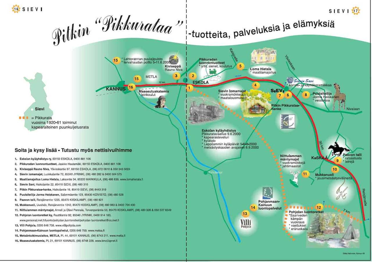 Pikkuradan tuotteita, palveluita, elämyksiä